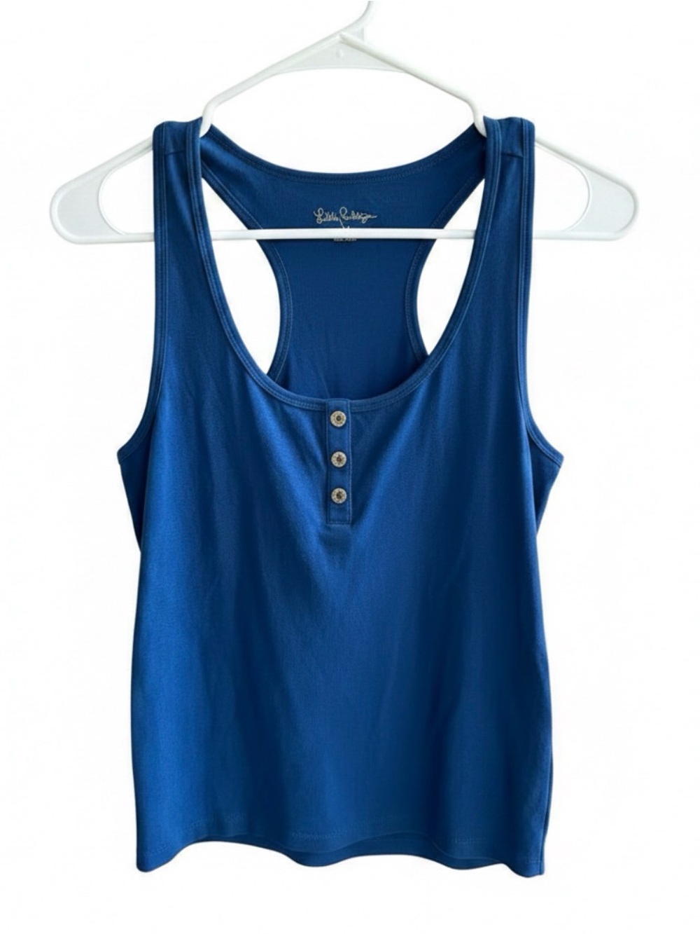 Lilly Pulitzer Blue Racerback Henley Tank Top - New no tags M